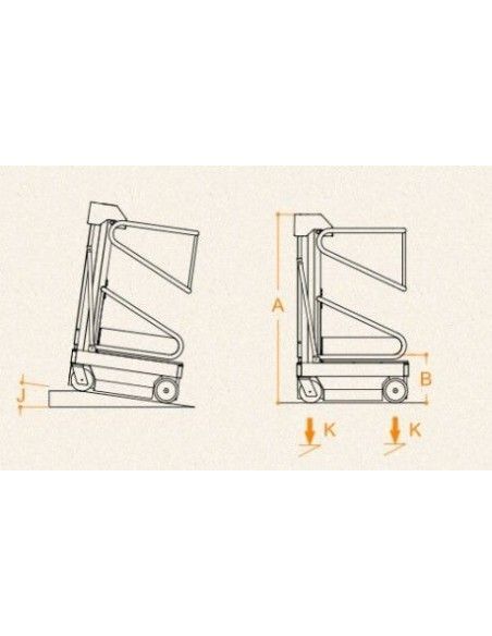 Plataformas Únicas--Plataforma elevatória Ultralight 200kg para 3m Elevação