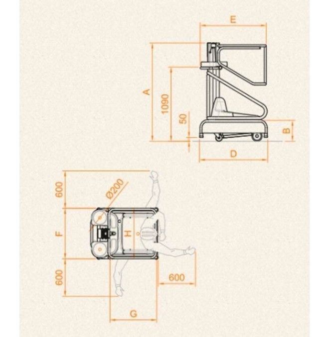 Completatore D'ordini--Piattaforma di sollevamento Picking 150kg a 1.93m Elevation
