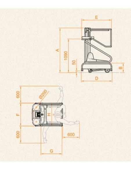 Plataforma Elevadora Picking 150kg a 1,93m Elevación