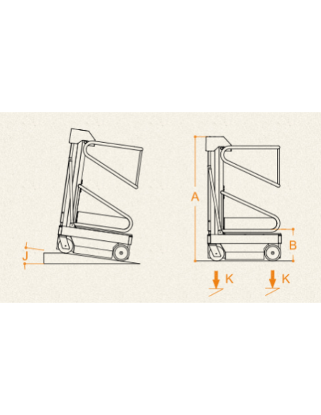 Plataformas Únicas--Plataforma elevatória Pequeno 200kg para 3.1m Elevação