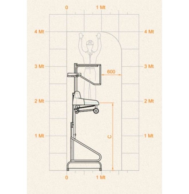 Mobile Work Platforms--Lifting platform Manual 150kg to 1.93m Elevation