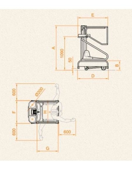 Mobile Work Platforms--Lifting platform Manual 150kg to 1.93m Elevation