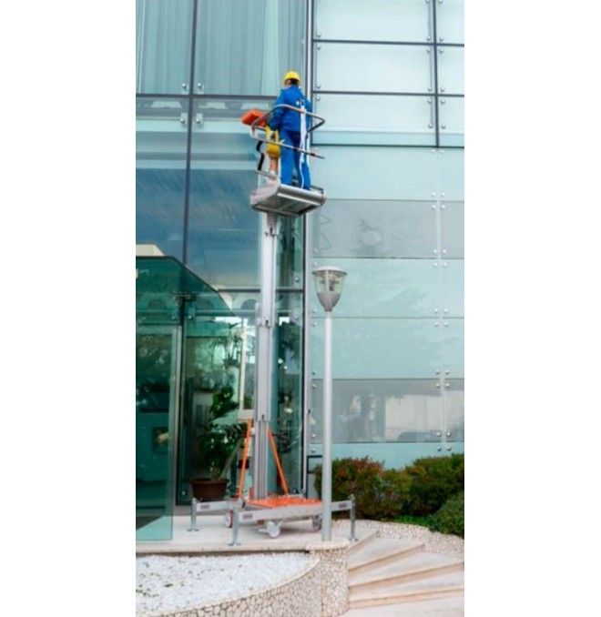 Plataformas unipersonales--Plataforma Elevadora Manual 200kg a 4,08m Elevación