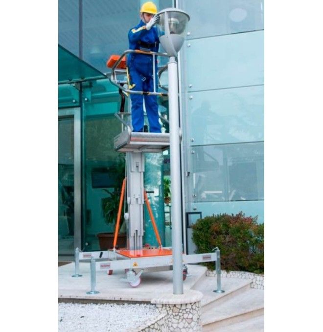 Plataformas unipersonales--Plataforma Elevadora Manual 200kg a 4,08m Elevación