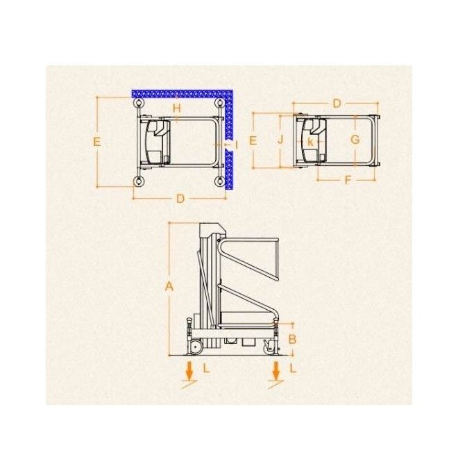 Plataformas unipersonales--Plataforma Elevadora Manual 200kg a 4,08m Elevación
