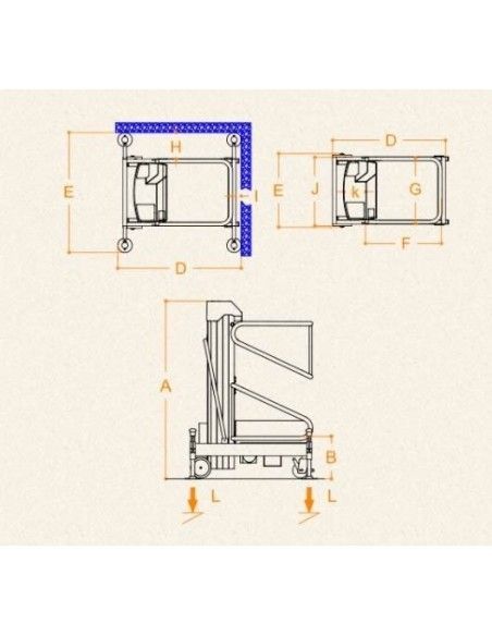 Mobile Work Platforms--Lifting platform Manual 200kg to 4.08m Elevation