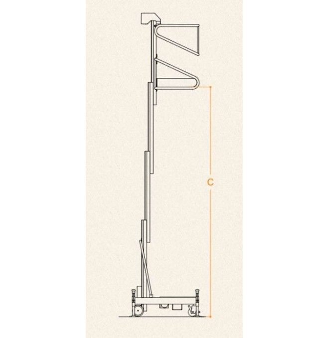 Plataformas unipersonales--Plataforma Elevadora Manual 200kg a 4,08m Elevación