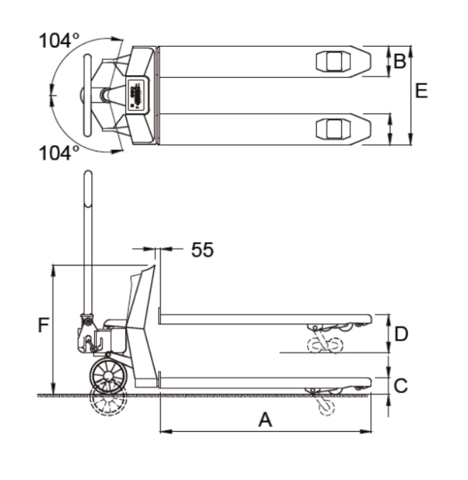 Wiegehubwagen--Wiegender Hubwagen Verzinkt 2200kg