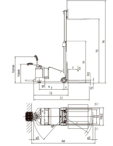 Gegengewichtsstapler--Gegengewichtsstapler 1200kg bis 3570mm