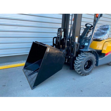 Sobre tablero: volteadores, pinzas,…--Cuchara Hidráulica 450-600L para carretilla FEM 2 y 3 2