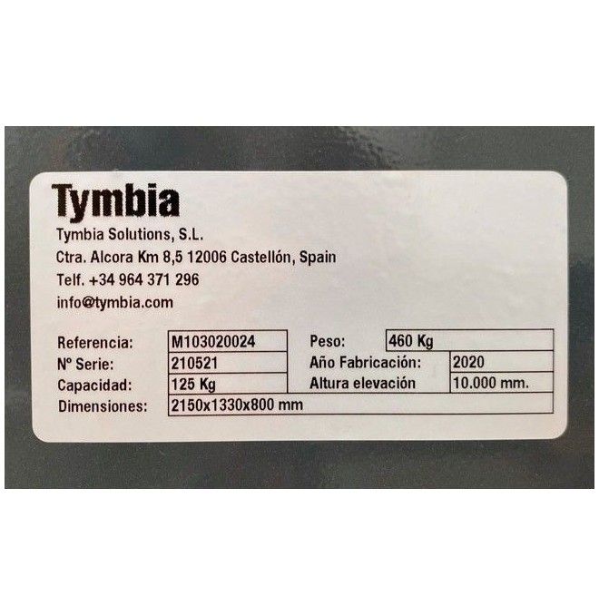 Mobile Work Platforms-TYMBIA-Lifting platform 10m-125kg