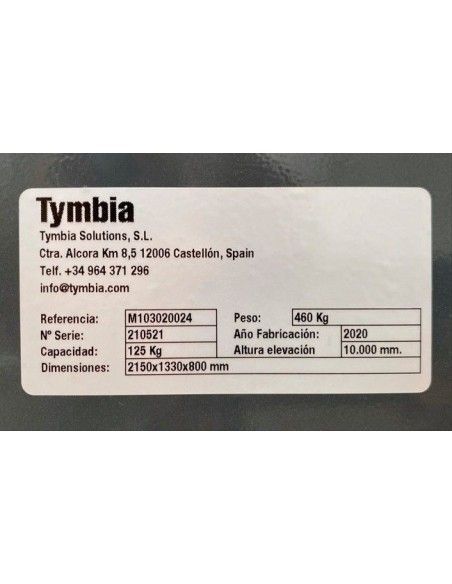 Mobile Work Platforms-TYMBIA-Lifting platform 10m-125kg