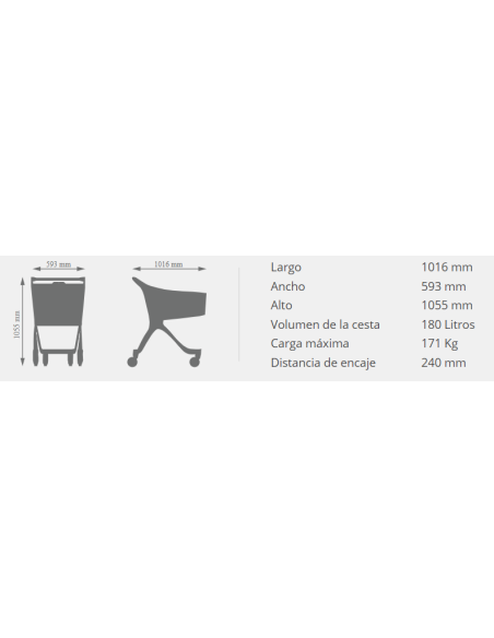 Supermercati e magazzini.-Carrello del supermercato Plastica 180L