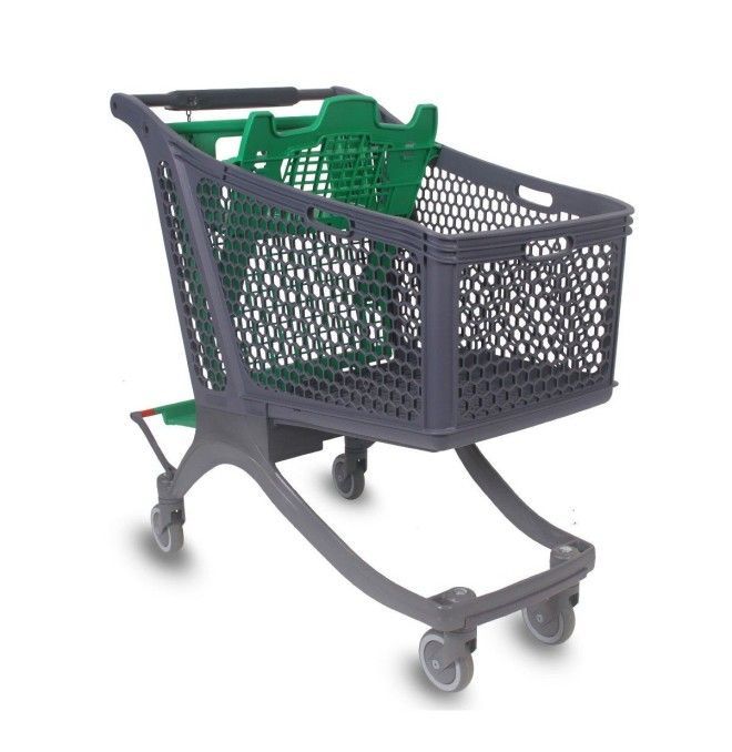 Supermärkte und Lager.-Supermarktwagen Kunststoff 180L