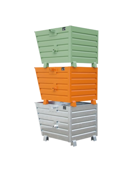 Contenitori Carrellati--Contenitora ribaltabile per Carrello elevatore con Util