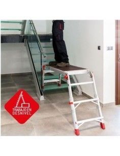 Escaleras--Plataforma de trabajo plegable y regulable en altura 2