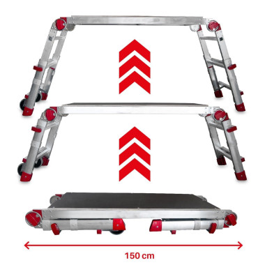 Escaliers--Platforme de travail pliable et réglable en hauteur