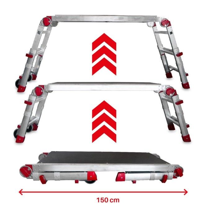 Escaliers--Platforme de travail pliable et réglable en hauteur