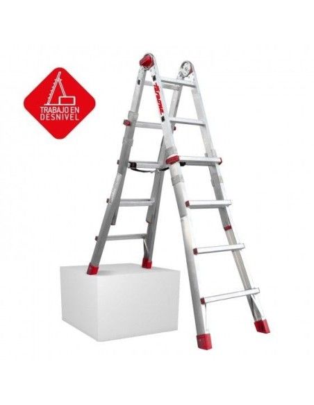 Escaleras--Escalera telescópica de aluminio multiusos