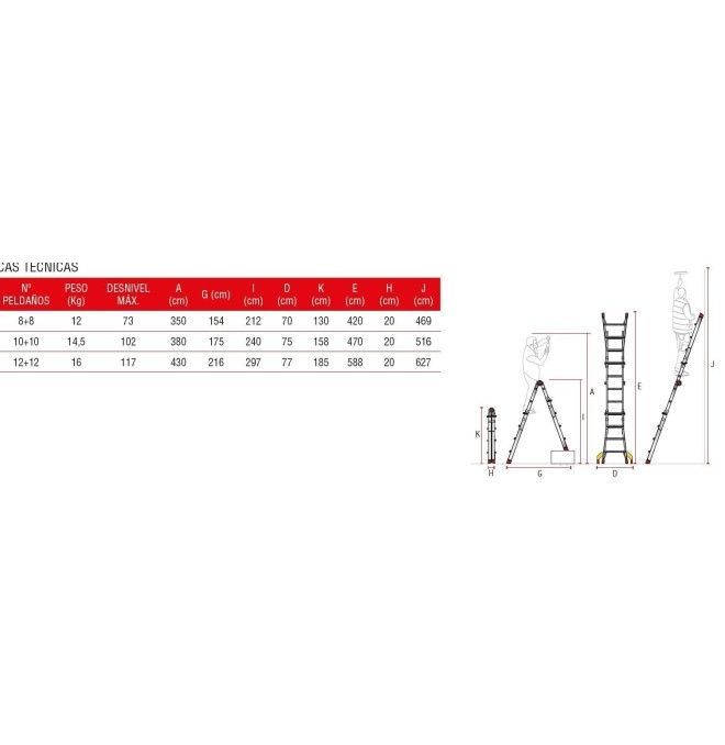 Stairs-Ladder Multi-purpose aluminum telescopic