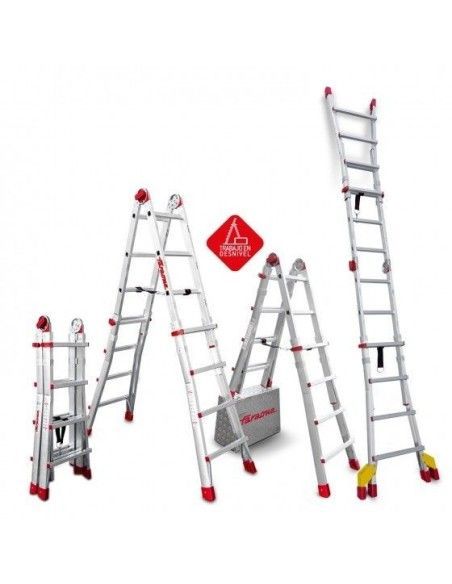 Escaleras--Escalera telescópica de aluminio multiusos