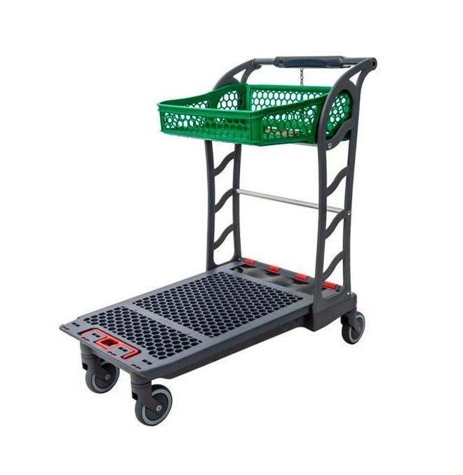 Supermercati e magazzini--Carrito autoservice plastico con cesto