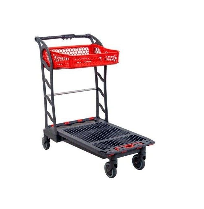 Supermercados e armazéns--Carrito autoservice plástico com cesta