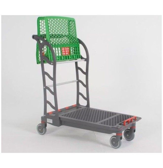 Supermercados y almacenes--Carrito autoservicio de plástico con cesta