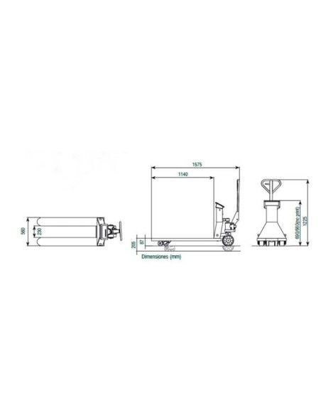 Weighing Pallet Trucks-TYMBIA-Weighing pallet truck 2000kg (No Printer) with Nylon Wheels