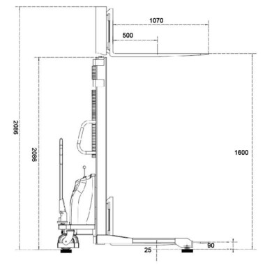 Semi-Electric Stackers--Electric Semi stacker 1000kg to 1600mm (Adjustable Width Pads) 2