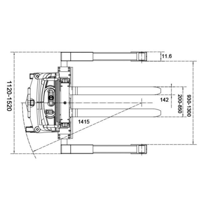 Semi-Electric Stackers--Electric Semi stacker 1000kg to 1600mm (Adjustable Width Pads)