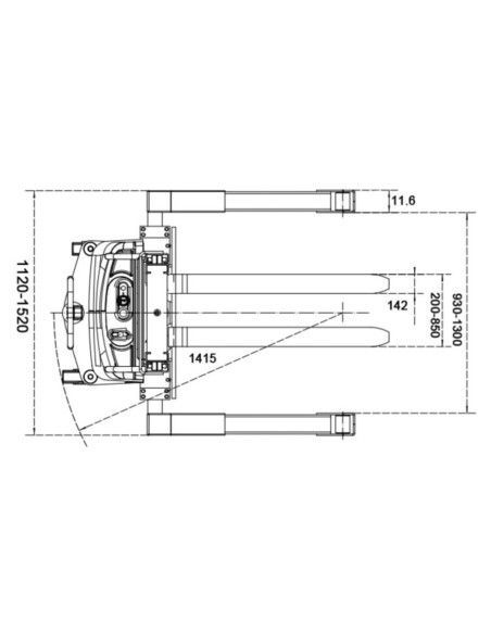 Semi-Electric Stackers--Electric Semi stacker 1000kg to 1600mm (Adjustable Width Pads)