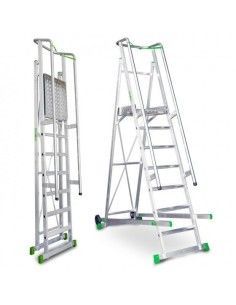 Stairs--Ladder aluminum lightweight with platform and rail