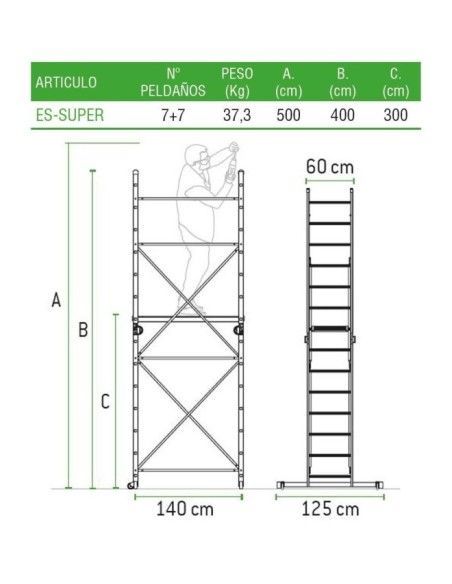 Andamios--Mini andamio de aluminio 150kg - Escalera de apoyo