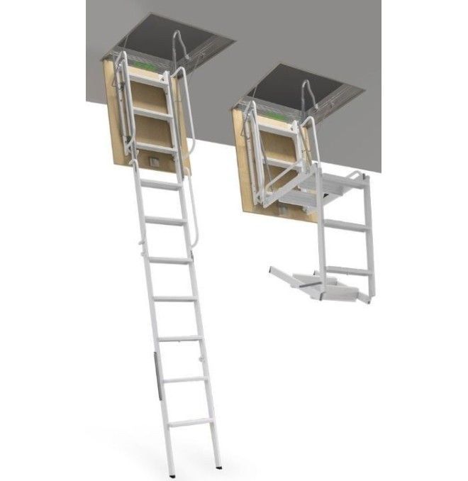 Treppe--Leiter Scanbar in 4 Abschnitten aus lackiertem Stahl