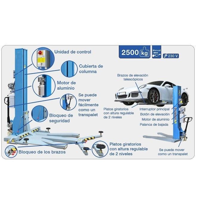 Elevadores de carga especiais - Elevador 1 coluna 2500kg