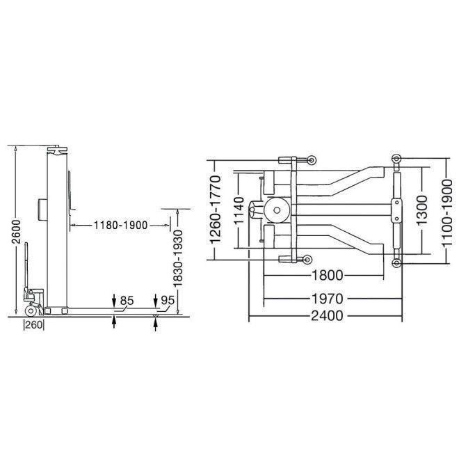 Special Cargo Lifts--Elevator 1 Column 2500kg