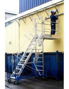 Treppe--Leiter mit regelbarer Plattform in der Höhe