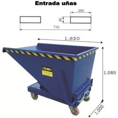 Tilting Container--Tilting Container 610L (with wheels) 2