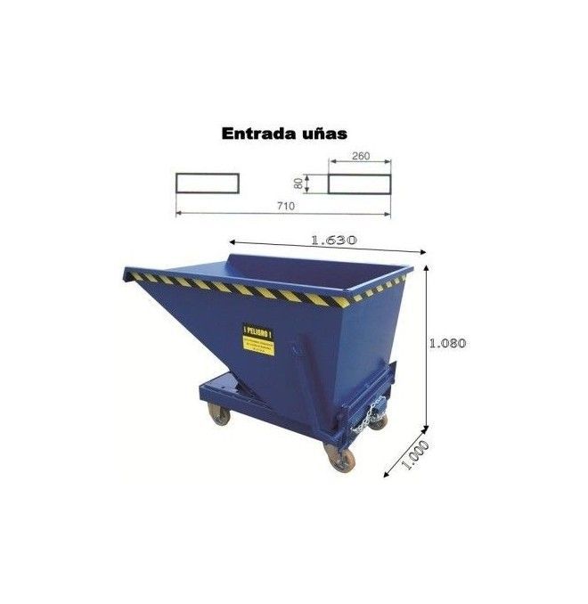 Tilting Container--Tilting Container 610L (with wheels)