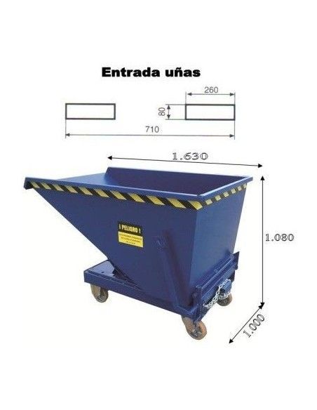 Bacs Basculants--Bac Basculant 610L (avec roues)