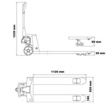 Manual Pallet Trucks--Manual pallet truck (plane: high 40mm) 1120x540 mm 2