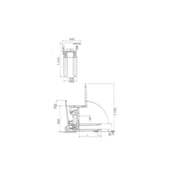 Transpalettes Spéciales--Transpalette 90o charge 1000kg