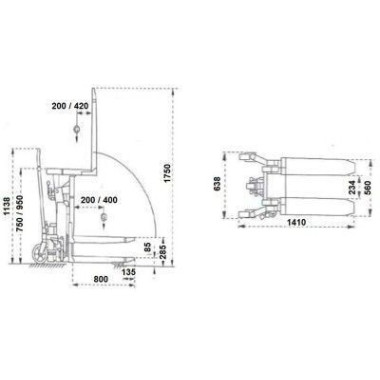Transpaletas Especiales--Transpaleta volcadora de 1000kg a 90º - Carga ergonómica 2