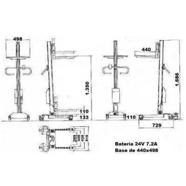 Electric Stackers--Electric stacker 90kg to 1350mm (light) 2