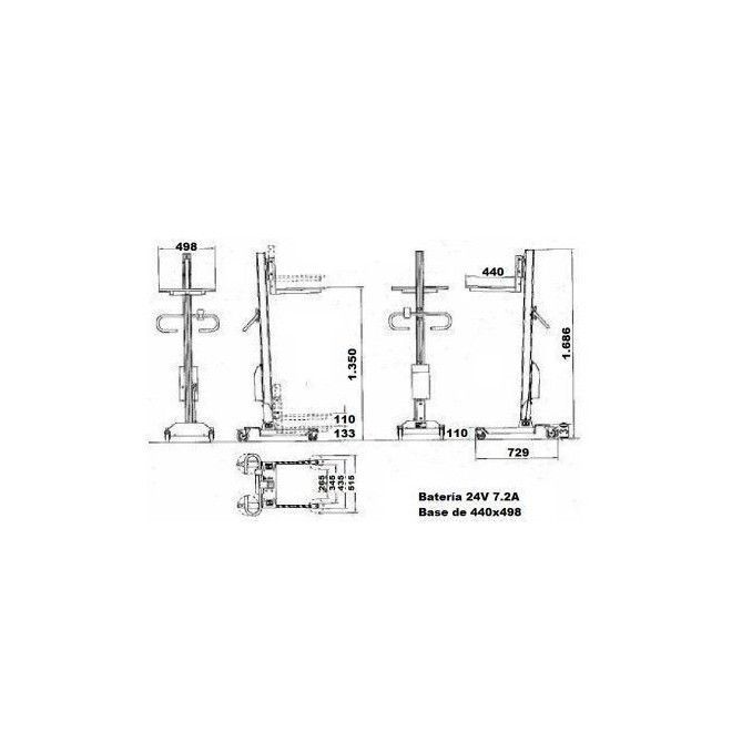Electric Stackers--Electric stacker 90kg to 1350mm (light)