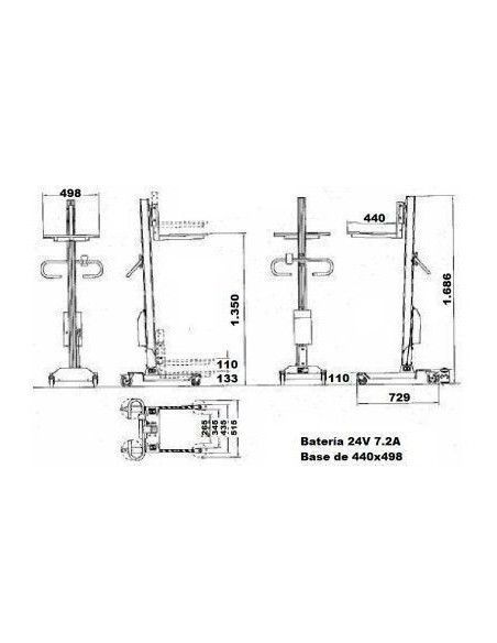 Electric Stackers--Electric stacker 90kg to 1350mm (light)
