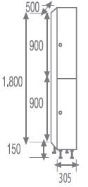 Phenolic locker 2 doors 1