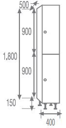 Phenolic locker 2 doors 2