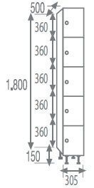Phenolic locker 5 doors 1